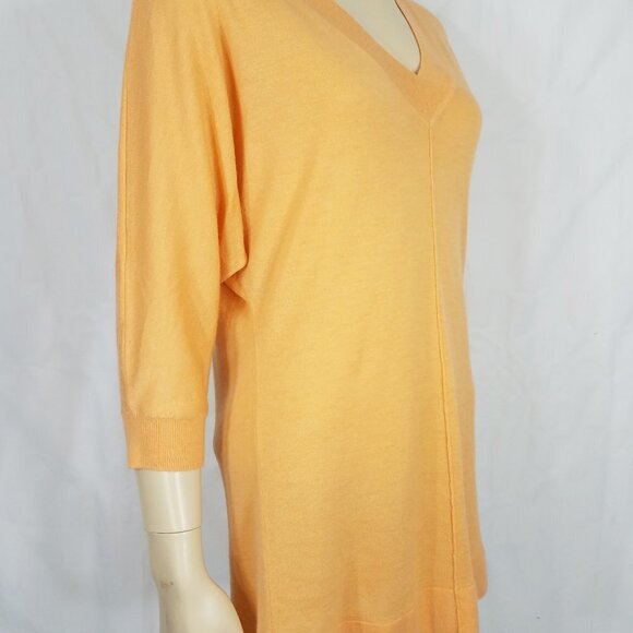 Nordstrom light orange 100% Cashmere lightweight pullover sweater ladies Small - Picture 5 of 6